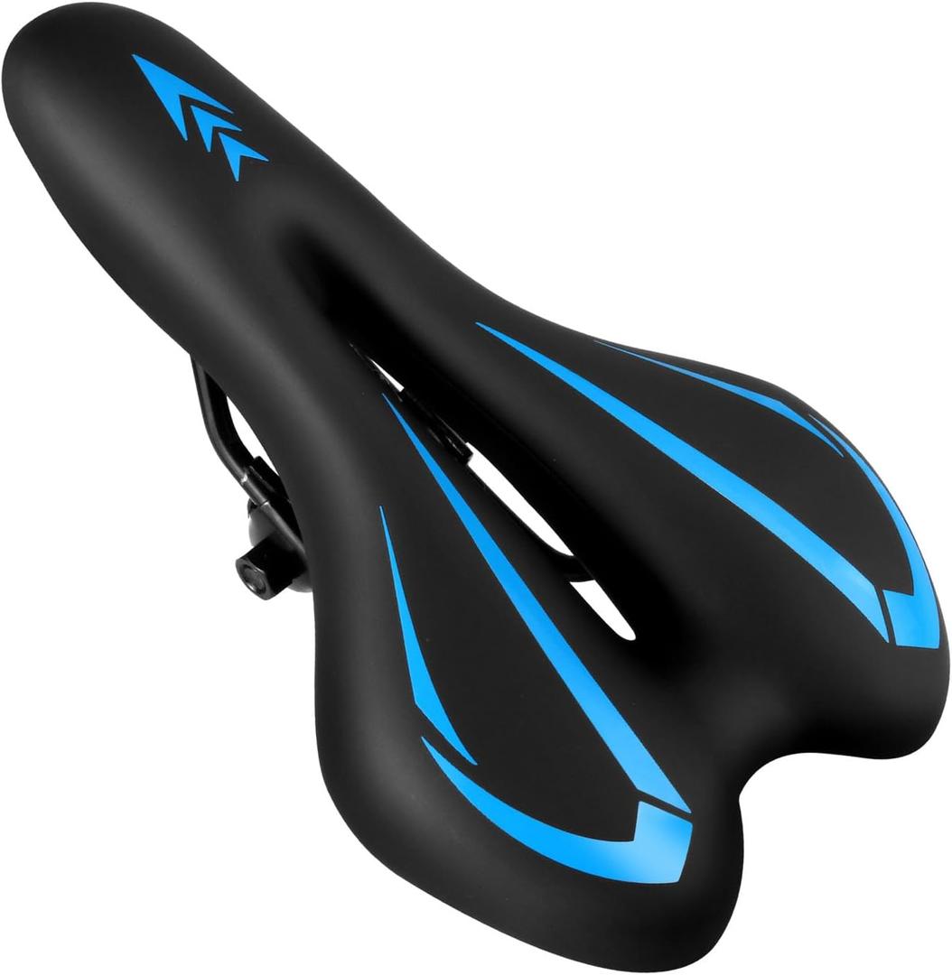 MSDADA Road Bike Seat Mountain Bike Saddle - Soft Cushion Padded Gel Bicycle Seats for Comfort Men Women - Comfortable Waterproof BMX MTB Seat Bicycle Saddles Accessories for City/Exercise Bikes (Small, Blue)