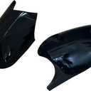 Mirror Caps Gloss Black Compatible with 3er E90 E91 2008-2011 E92 E93 2010-2013, 1er E81 E82 E87 E88 LCI Models Rearview Side Wing Mirror Cover Caps (For 1er E81 E87&3er E90 E91 E92 E93 LCI)