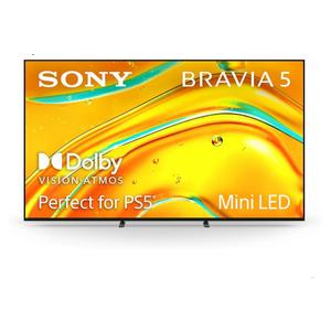 Sony BRAVIA 5 75 Inch TV, Mini LED, 4K Smart Google TV, XR Processor with AI Technology,120hz Television with Dolby Vision/Atmos, Exclusive Features for PlayStation®5, K-75XR50, 2025 Model