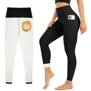 Blisset Women's Fleece Lined Leggings Thermal Warm Winter Tights High Waisted Soft Yoga Pants with Pockets, XL