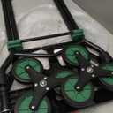 Heavy-Duty 330LB Capacity Hand Truck with Stair-Climbing Wheels & One-Touch Retractable Handle - Q235 Steel Collapsible Dolly Cart, 4.2-Inch Triple Wheels, Elastic Strap & Sponge Grip (Green)