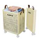 Collapsible Laundry Baskets with Wheels, HLZQPFJW