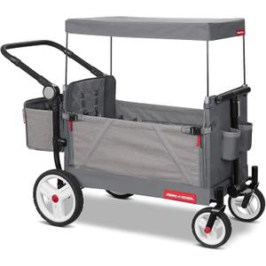 Radio Flyer Odyssey Collapsible Stroll N Wagon with Storage Bag, Light Gray