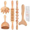 Komogir Wood Therapy Massage Tools 5-in-1 Lymphatic Drainage Massager Maderoterapia Kit Wooden Massager Body Sculpting Tools for Muscle Pain Relief, Anti-Cellulite, Body Contouring and Shaping