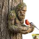 Bigfoot Bird Feeder, Garden Art Sculpture with Hidden Keyhole Hanger, Waterproof Outdoor Resin Statue for Tree/Wall Mount, Unique Wildlife Decor