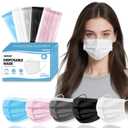 NNPCBT 5 Color Disposable Face Masks 125 Pcs for Outdoor,Home,Office,School