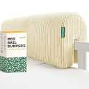 AEOCOO Bed Rail for Toddlers, Bed Bumpers for Toddlers, Tool-Free Install for Bunk Bed Accessories Protector with Washable Cover, 35.4IN