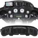 KATUR Motorcycle Windshield Bag Pouch PU Leather with Magnetic Closures Compatible with Harley Touring Street Glide Electra Glide Windshield Bags 1996-2013