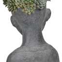 Newman House Studio Face Cactus Succulents Planter Pot - Indoor Outdoor Planter with Drainage Hole Garden Statues Cute Plants Pot Flower Pot Farmhouse Decor 11 * 8.5 * 16.5 inch