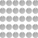 ABBECIAO Stamping Blanks, 1 Inch Smooth Round Aluminum Tags with Hole, 0.06 Inch Thick Blanks (100 Pack)