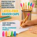 3 x Cap Erasers for Pencils Pulk - Pencil Top Erasers Cap Erasers Toppers for Latex Free Assorted Colors School Supplies for Teachers Sudents Classroom Home and Office (60)