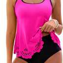 Blooming Jelly Tummy Control Tankini Swimsuits for Women Two Piece Bathing Suit Modest Cut Out Beach Swim Suit 2026 (XXL)