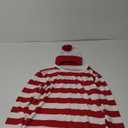 URATOT Adult Men Halloween Costume Sets Red and White Striped Tee Shirt Beanies with Nerd Glasses M