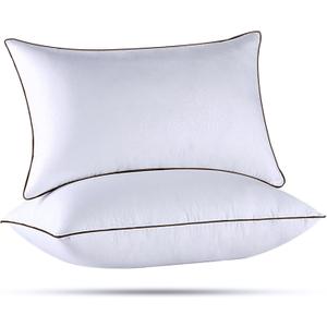 HUXMEYSON Pillows Standard Size Set of 2, Luxury Hotel Bed Pillows Set with Down Alternative Filling for Side and Back Sleepers (White)