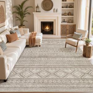 cotiled Boho 10x14 Area Rug for Living Room: Large Moroccan Washable Rug