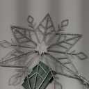 hogardeck Christmas Tree Topper, 10" Lighted Silver Snow Tree Topper, 20 LED Lights Silver Glitter Powder Snowflake Tree Toppers Christmas Decorations, Battery Powered Timer Xmas Treetop Star Decor