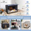Explore Land Pattern Dog Crate Cover for 18 Inches Wire Cage, Heavy-Duty Polyester 1 2 3 Doors Standard Metal Pet Kennel Enclosure (Brief Polygonal)
