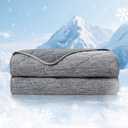 Cozy Bliss Double Side Cooling Blanket for Hot Sleepers, Q-Max>0.46 Lightweight Soft Breathable All Seasons Cooling Throw for Night Sweats (Charcoal Grey, 80"x90")