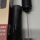 CIRCLE JOY Rechargeable Milk Frother Hanheld, Dual Coil Whisk Head Electric Coffee Frother, Portable Hand Frother Wand Drink Mixer for Matcha Lattes Cappuccino, Kitchen Gifts, Black