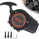 RUTU Pull Start Fit 50cc Moto,Thicken Aluminum Alloy Recoil Starter for 2 Stroke Engine 49cc 47cc Pocket Dirt Bike Kids Pit Bike,Black