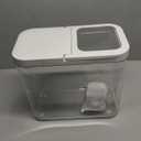 LivLab Mker 20-25 lbs Rice Dispenser with measuring spoon - 11.4Qt/12L Large Airtight Food Storage Rice Container for Cereal, Flour - BPA-Free PET, Slim Space-Saving (933-white grey)