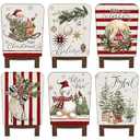 6 Pcs Christmas Chair Covers Christmas Chair Back Covers Xmas Chair Protector Slipcovers Washable Winter Dining Room Seat Covers for Home Hotel Kitchen Decorations 