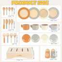 Wooden Play Dishes and Plates for Kids Kitchen Set, 27 PCS Wooden Play Kitchen Accessories, Kitchen Toy for Toddlers Boys Girls 3 4 5 6