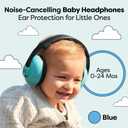 Baby Headphones for Noise Protection - 1 Count Blue Over-Ear - Adjustable Headband & Padded Earcups - Infant Noise Blocking Earmuffs & Toddler Ear Muffs 0-24 Months