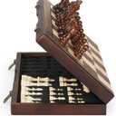 Magnetic Wooden Chess Set for Adults Kids 12'' Chess Board with Handmade Pieces, Folding Portable Travel Unique Chess Sets Game for Tournament Professional Beginner