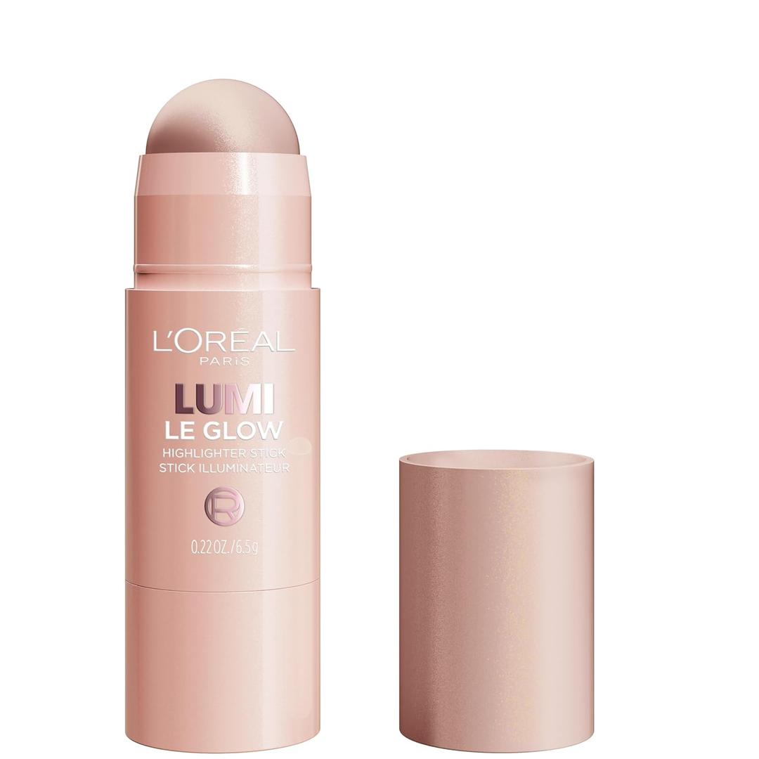 L'Oreal Paris True Match Lumi Le Glow Highlighter Stick, Luminous, Satin, Glowy Highlighter for Face and Body, 640 Sparkling Rose, 0.17 Oz
