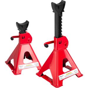 Donext Jack Stands 3 Ton (6,500 Lb) Capacity Steel, 1 Pair Red Lifting Stand Adjustable Jack Stands