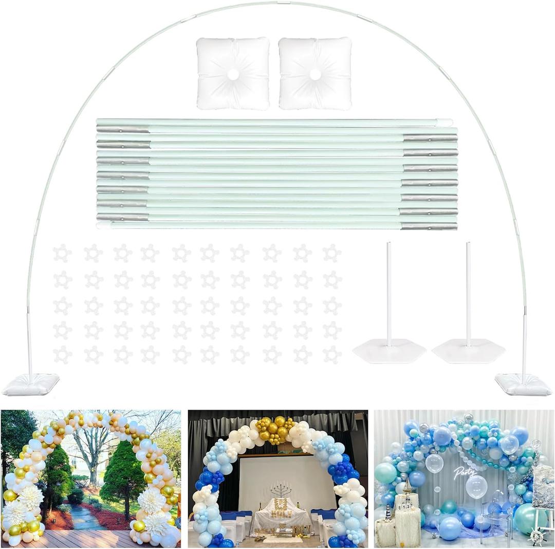 TEKXYZ Balloon Arch Stand Kit, 10FT Wide & 7.5FT High Adjustable Balloon Arch Frame, Ideal For Party Decorations, Not Include Balloons