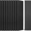 Art3dwallpanels 10 Pack Acoustic Panels, 48" X 12" X 0.35" Soundproof Wall Panels, Self Adhesive High Density Sound Absorbing Acoustic Treatment for Recording Studio, Office, Black, 10 Pack 12''x48''