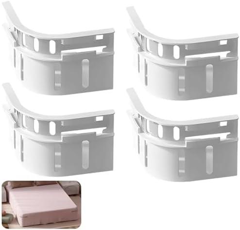 jkahh Sheet Straps Bed Sheet Holder Lock Sheet Holder Fitted Sheet Straps Fit All Mattress SizeBed Sheet Holders for Corners (White)