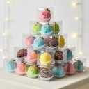 VGOODALL 100PCS Clear Favor Boxes, 2 x 2 x 2 inches Small Candy Containers Transparent Gift Boxes for Wedding, Baby Shower, Party Treats