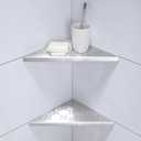 10" Corner Shower Shelf, 2-Pack Shower Shelves SUS304 Stainless Steel Bathroom Shelves for Tile Walls, Recessed Corner Shelf Organizer Rack, No Drilling (Brushed)