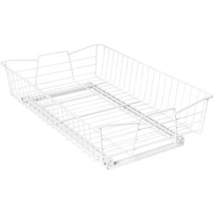 Knape & Vogt Simply Put 14-in W x 5.25-in H White Metal 2-Tier Pull Out Cabinet Basket