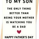 8 x Fathers Day Card Gifts for Son, Father’s Day Cards Gifts Decorations for Son from Mom
