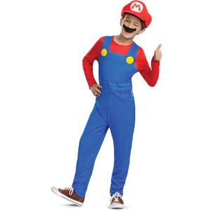 Disguise Boys Mario Elevated Costume, Official Super Mario Bros Costume With Hat and Mustache (M (7-8))
