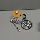 Panda Mug with Lid - 420ML Ceramic Teacup with Spoon & Coaster - Christmas & Birthday Gift for Wife or Girlfriend