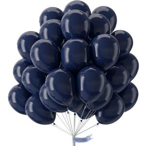 PartyWoo Navy Blue Balloons 50 pcs 12 Inch Matte Dark Blue Latex Helium Balloons for Graduation New Year Weddings Father's Day Sports Theme Baby Shower Birthday Party Decorations Blue-Y72