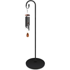 63 Inch Shepherds Hooks for Outdoor Indoor with Round Base Stand, Adjustable Shepherds Hook for Bird Feeder, Lanterns, Wind Chime in Patio Garden