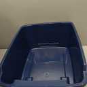 IRIS USA Cat Litter Box, Litter Box Enclosure with Scoop and Front Door Flap, Covered Kitty Litter Box for Privacy, Portable, Easy to Clean, Navy