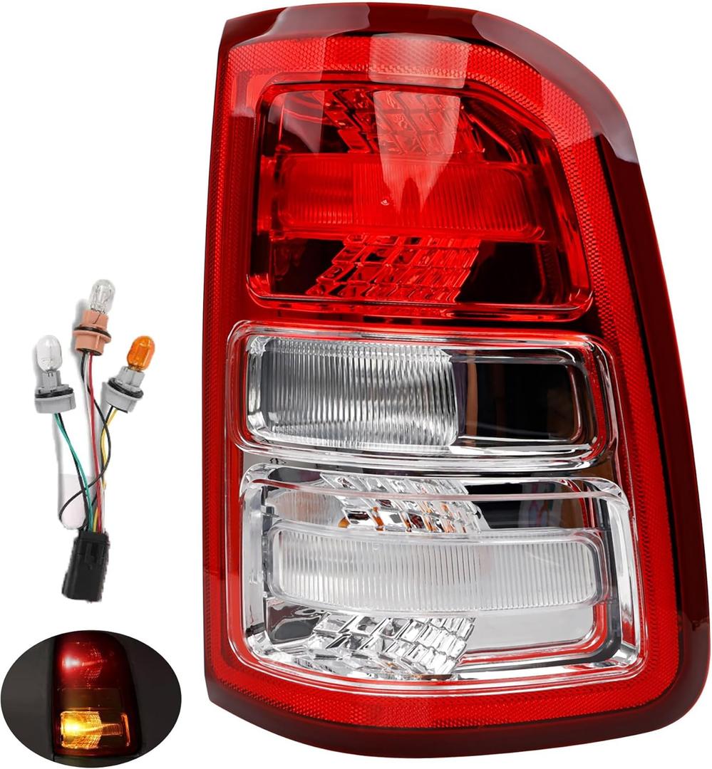 Taillights, Compatible with 2019-2023 Dodge Ram 1500, Replace 55112988AE 68261576AE CH2801221 DRL Driving Reverse Lamps Brake Turn Signal Lighting Rear Right Passenger Side Tail Lights Assembly (19-23 Ram 1500)
