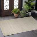 GRUHUM Jute Cotton Area Rug 3'x5'ft Rectangle Hand Woven Natural Farmhouse Rug -Living Room, Bedroom, Kitchen, Hallways, Entryways- Rustic Vintage Bohemian Eco-Friendly Home Dcor 3x5ft Doormat