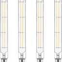 LUXRITE Vintage T9 Long LED Tube Light Bulbs 60W Equivalent, 800 Lumens, Dimmable, Edison Tubular Light Bulbs 7W, LED Filament Bulb, UL Listed, E26 (3500K (Natural White), 4 Count (Pack of 1))