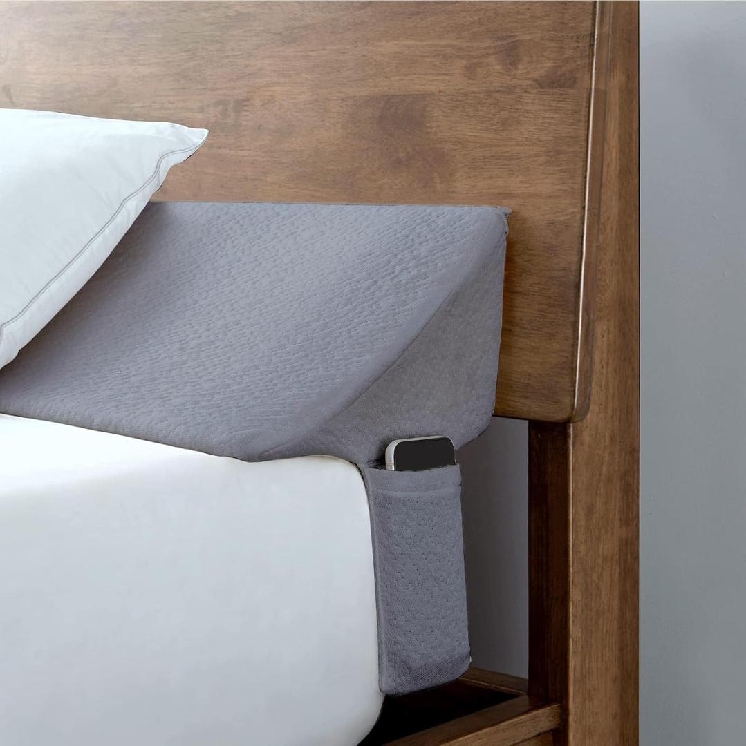 SLIGUY Twin Size Bed Wedge Pillow Headboard Pillow Mattress Wedge Bed Gap Filler Fill The Gap (0-7") Between Your Headboard and Mattress for Sleeping Backrest PillowGrey 39"x10"x6"
