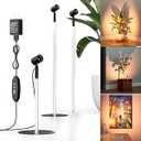 LED Spotlight Indoor, Height Adjustable 9"-20", Plug-in Small Floor Spot Lights, 3000K Uplighting, Timer 3/ 9/ 12H, 10 Brightness, Focus Display Lights for Plant/ Painting/ Picture/ Tree, Accent lighting, Black