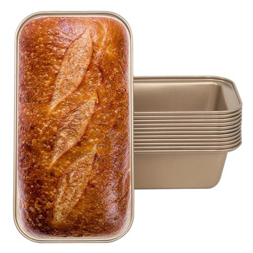 Small Mini Loaf Pans Nonstick Bread Pans Set, 12-Pack, 10x5.1x2.5 in, Thick Carbon Steel, Oven & Air Fryer Safe, Cute Baking Tins, Easy-to-Clean, Durable Bakeware for Mini Bread & Cakes