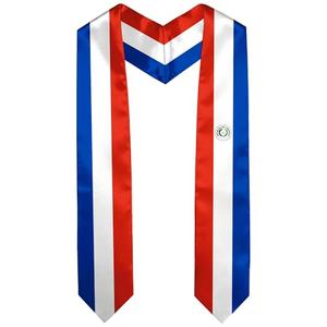 Keetegami Paraguay Flag Graduation Sash Satin Scarf 72" Stole for Abroad Student International Study Class